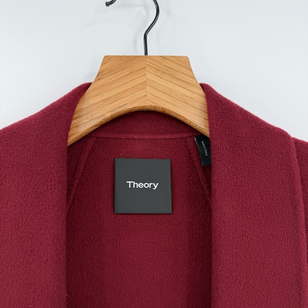 Theory Shawl Collar Clairene Jacket Wool Cashmere in Currant Size P XS - Picture 4 of 11